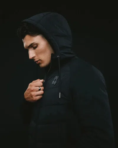 Psycho Bunny Men's Gordley Mix Media Jacket In 001 Black