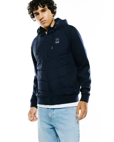 Psycho Bunny Men's Gordley Mix Media Jacket In 423 Baritone Blue