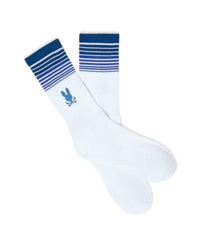 Psycho Bunny Men's Gradient Sport Socks In 100 White