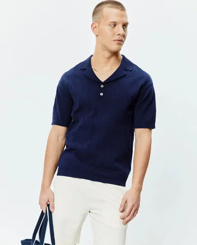Psycho Bunny Men's Harold Pointelle All Over Bunny Knit Polo In Blue