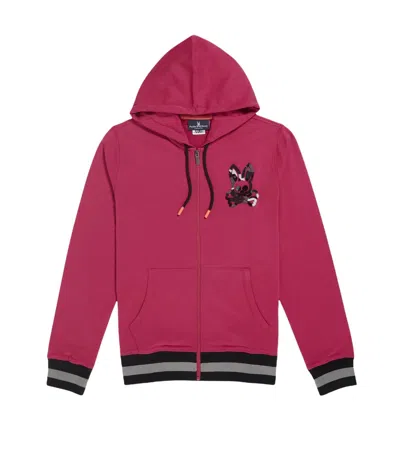 PSYCHO BUNNY MEN'S HOWGATE CAMO HOODIE IN CRANBERRY