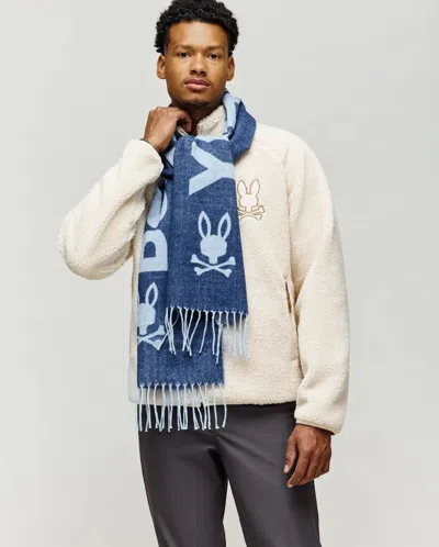 Psycho Bunny Men's Hugh Scarf In 410 Zen Blue