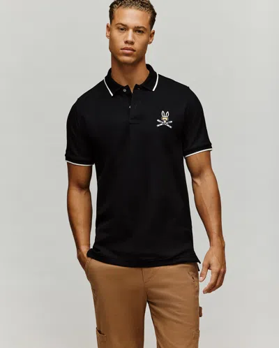 Psycho Bunny Men's Indigo Bunny Pique Polo In Black
