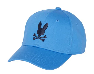 Psycho Bunny Men's Ingraham Embroidered Baseball Cap Blue B6a434w1ht-rega