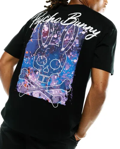Psycho Bunny Men's Isaac Splatter Back Graphic Tee In Black
