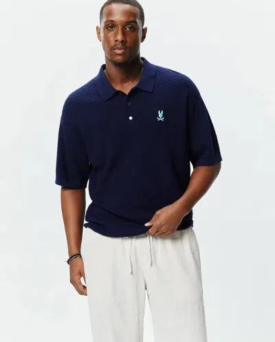 Psycho Bunny Men's Jace Oversized Knit Polo In Blue