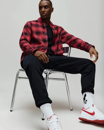 Psycho Bunny Men's Kurt Plaid Flannel Shirt In Red