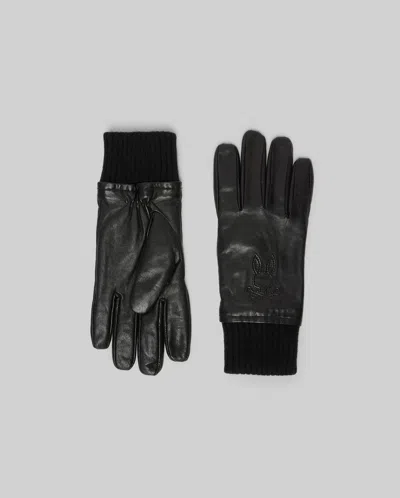 Psycho Bunny Men's Leather Gloves In 001 Black