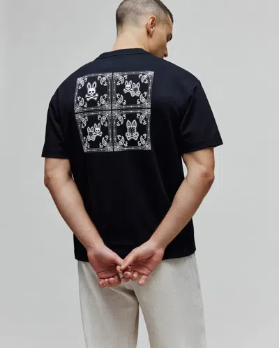 Psycho Bunny Men's Luke Back Graphic Tee In Black