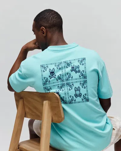 Psycho Bunny Men's Luke Back Graphic Tee In Blue