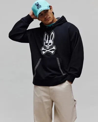 Psycho Bunny Men's Luke Paisley Oversized Hoodie In Black
