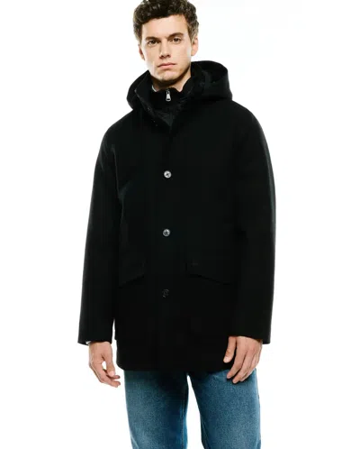 Psycho Bunny Men's Luther Wool Coat In 001 Black