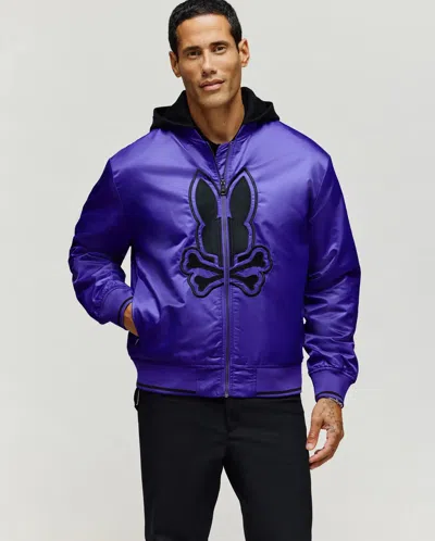 Psycho Bunny Men's Magnus Relaxed Bomber In Purple