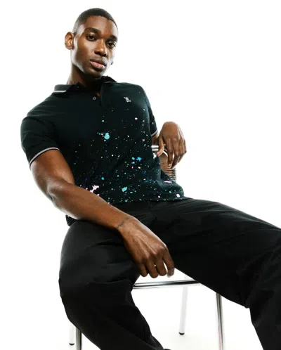 Psycho Bunny Men's Malcolm Splatter Polo In Black