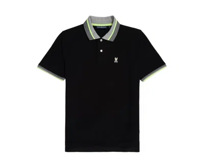 Psycho Bunny Men's Manteno Pique Polo Black B6k330z1pc-blk