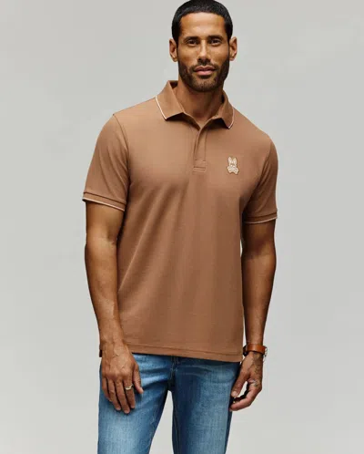 Psycho Bunny Men's Marlon Pique Polo Shirt In Brown