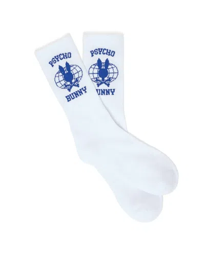 Psycho Bunny Men's Mike Sport Socks In 100 White