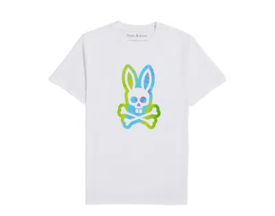 Psycho Bunny Men's Montgomery Graphic White Tee B6u948y1pc-wht