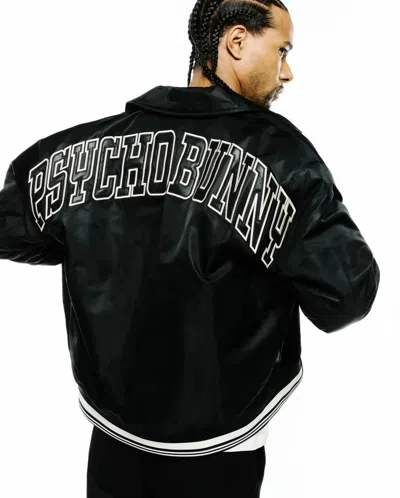 Psycho Bunny Men's Nathaniel Satin Coach Jacket In 001 Black