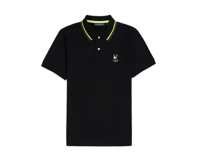 Psycho Bunny Men's Plano Pique Polo Black B6k334z1pc-blk