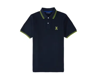 Psycho Bunny Men's Posen Matte Pique Polo Navy B6k327z1pc-nvy In Blue