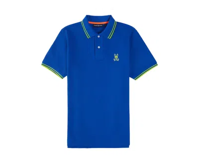 Psycho Bunny Men's Posen Matte Pique Polo Surf The Web B6k327z1pc-surfw In Blue