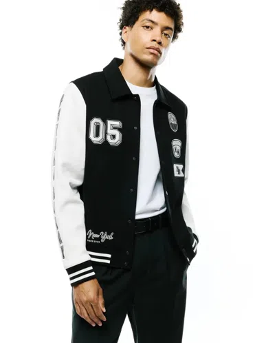 Psycho Bunny Men's Reilly Knit Coach Jacket In 001 Black