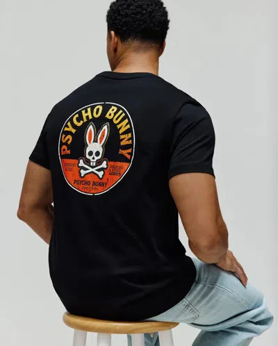 Psycho Bunny Men's Ren Back Graphic Tee In Black