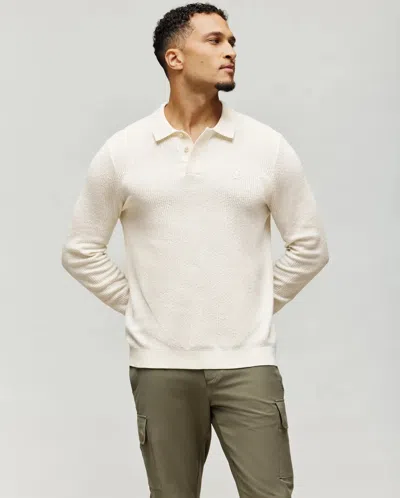 Psycho Bunny Men's Roman Long Sleeve Knit Polo In White