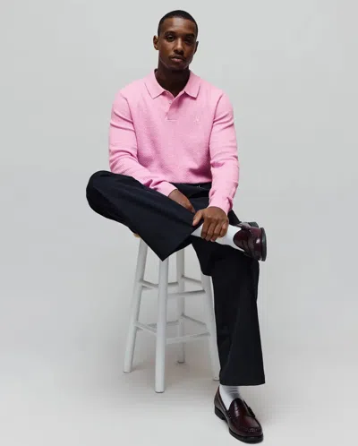 Psycho Bunny Men's Roman Long Sleeve Knit Polo In Pink