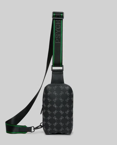 Psycho Bunny Men's Rubberized Crossbody In 001 Black