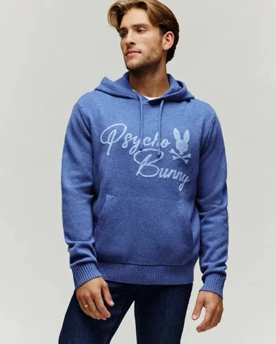 Psycho Bunny Men's Sacha Cozy Merino Hoodie In Blue