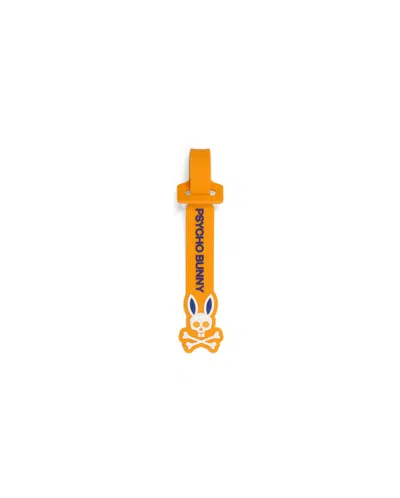 Psycho Bunny Men's Silicone Strap Luggage Tag In 812 Flame Orange