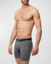 Psycho Bunny Men's Solid Knit 2-pack Boxer Briefs In Mixed Grey