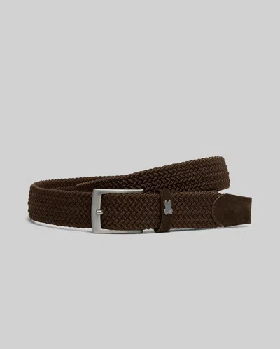 Psycho Bunny Men's Stretch Braided Belt In 207 Brown