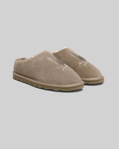 Psycho Bunny Men's Suede Sherpa Bunny Slipper In Brown