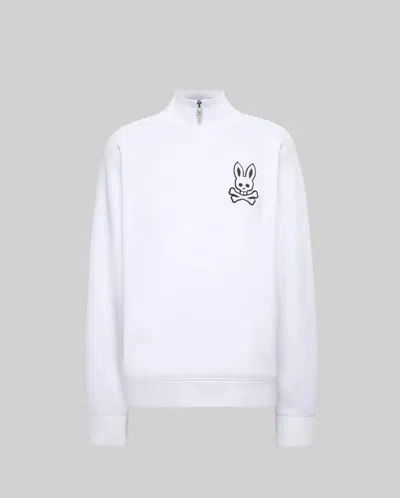 Psycho Bunny Men's Tate 1/4 Zip Chenille Pullover In White