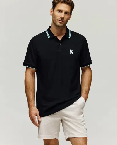 Psycho Bunny Men's Tavian Pique Polo In Black