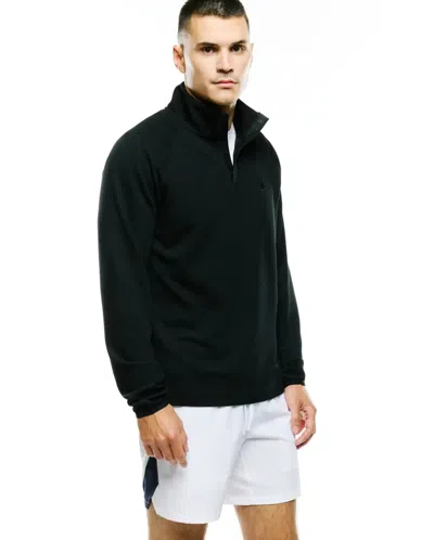 Psycho Bunny Men's Tomas Quarter Zip Waffle Fleece In 001 Black