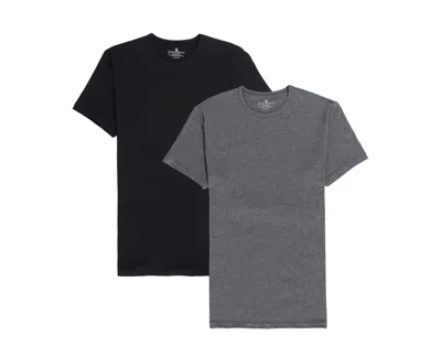 Psycho Bunny Men's Undershirt Crew Neck Tee Grey/black 2 Pack B6u904arcs-xgb In Multi
