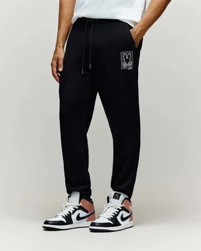 Psycho Bunny Men's Varen French Terry Sweatpant 29 1/2 L In 001 Black