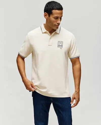 Psycho Bunny Men's Varen Pique Polo In White