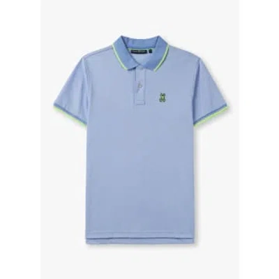 Psycho Bunny Mens Bronxville Jacquard Polo In Serenity Blue