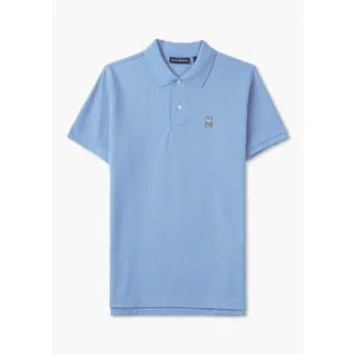 Psycho Bunny Mens Classic Pique Polo Shirt In Blue