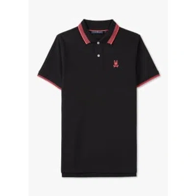 Psycho Bunny Mens Queensbury Pique Polo In Black