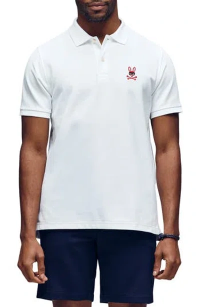 Psycho Bunny Mischief Classic Fit Piqué Polo In White