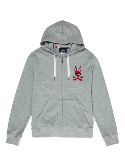 Psycho Bunny Mischief Sowerby Zip Bunny Hoodie In Gray