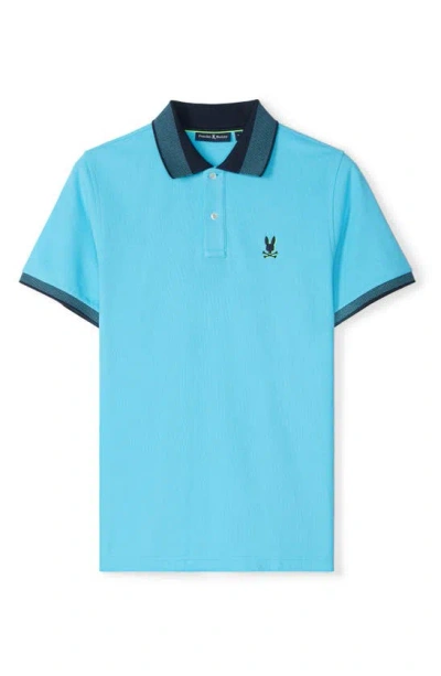 Psycho Bunny Montebello Piqué Knit Polo In Aquarius