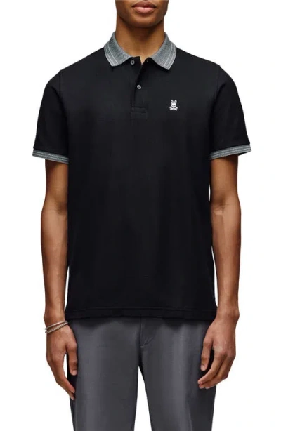 Psycho Bunny Murphy Pima Cotton Piqué Polo In Black