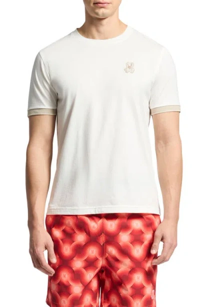Psycho Bunny New Castle Bunny Appliqué T-shirt In Ecru